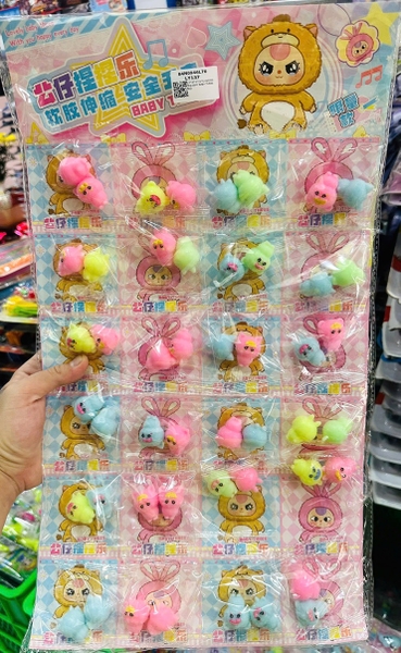 LY137 VỈ 24 TÚI MOCHI SQUISHY BABY THREE ĐÔI
