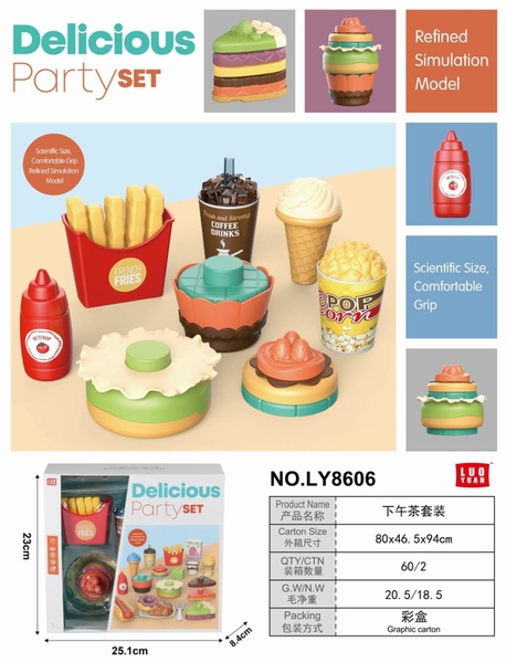 LY8606  HỘP BẾP THỨC ĂN NHANH, KHOAI TÂY, BÁNH KEM