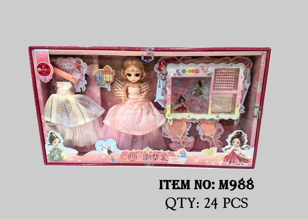 M988  HỘP BABY 1C KHỚP,MẮT THỦY TINH + 1 ÁO + MIẾNG DÁN STICKER