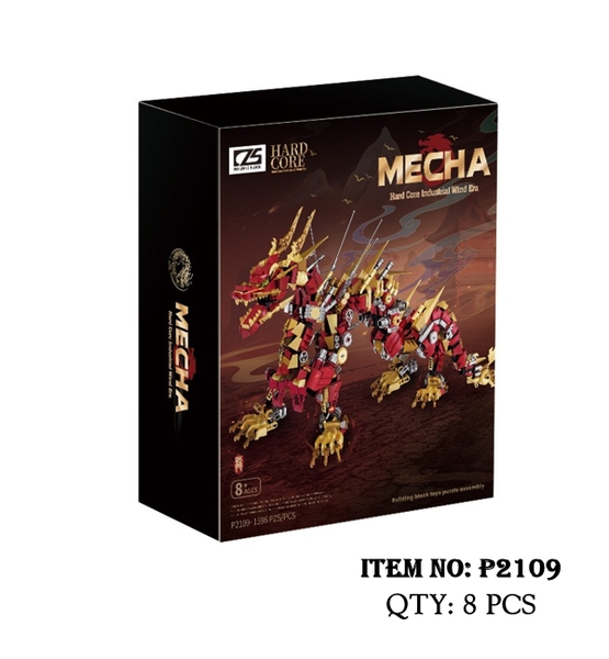 P2109  HỘP LOGO RÁP MÔ HÌNH CHINOISERIE MECHA RỒNG 1596 MIẾNG