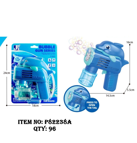 P82238A  VỈ CÂY PHUN XÀ BÔNG PIN CÁ HEO 8 TIA