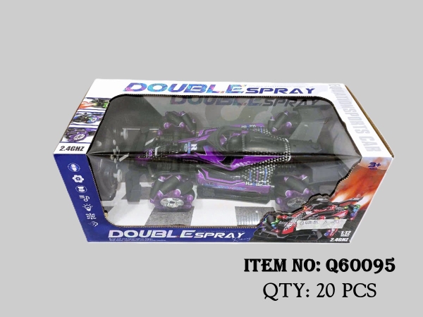 Q60095  HỘP XE ĐUA CÓ NGƯỜI ĐIỀU KHIỂN 7 ĐỘNG TÁC, PHUN KHÓI, CÓ SẠC