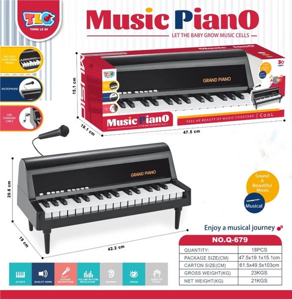 Q-679  HỘP ĐÀN PIANO PIN 32 PHÍM, MICRO, CÓ CHÂN