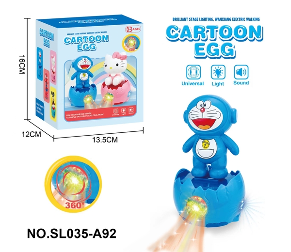 SL035-A92  HỘP DOREMON ĐỨNG TRỨNG PIN NHẠC ĐÈN
