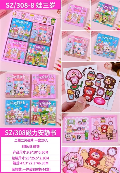 SZ-308-8 LỐC 20C SỔ DÁN NAM CHÂM BABY THREE