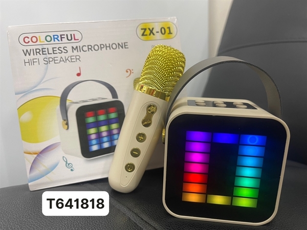 T641818 HỘP KARAOKE MINI KHÔNG DÂY LOA MÀN HÌNH LED KÈM MIC