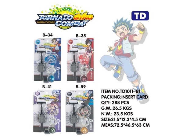 TD1011-B1  VỈ CON QUAY SẮT 1C + DÂY KÉO