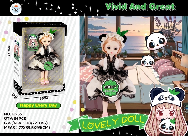 TZ-55  HỘP BABY 1C KHỚP, MẮT THỦY TINH PANDA