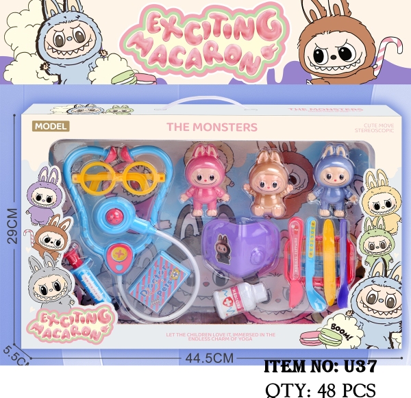 U37  HỘP BÁC SĨ TAI NGHE + KHẨU TRANG + KIM TIÊM + 3C LABUBU