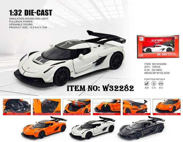 W32282  HỘP XE HƠI SẮT MÔ HÌNH PIN NÚT ĐÈN, MỞ CỬA, MỞ CỐP