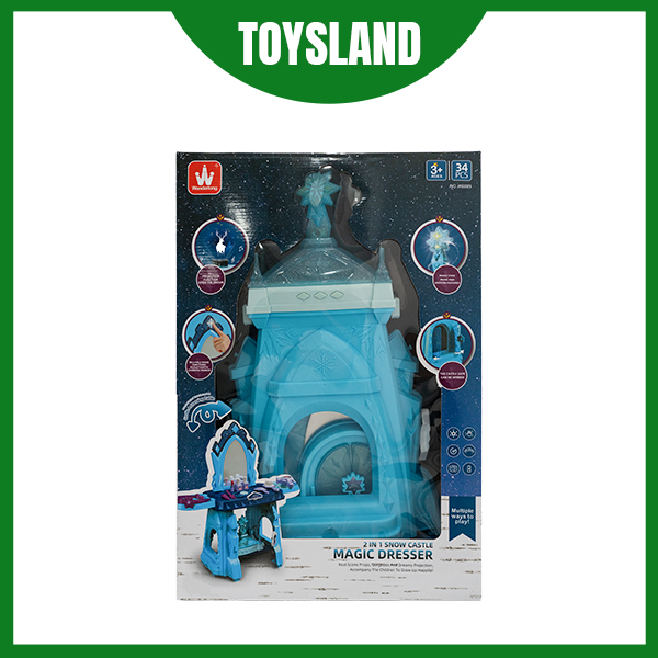 W8889 HỘP KỆ BÀN TRANG ĐIỂM PIN LÂU ĐÀI BÔNG TUYẾT, MÁY SẤY, LƯỢC 2 IN 1