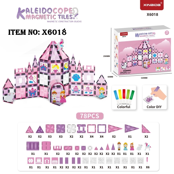 X6018  HỘP XẾP HÌNH NAM CHÂM 78 MIẾNG