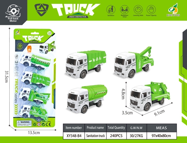 XY348-B4  VỈ XE CÔNG TRÌNH HỐT RÁC TRỚN 4C ĐỦ MẪU