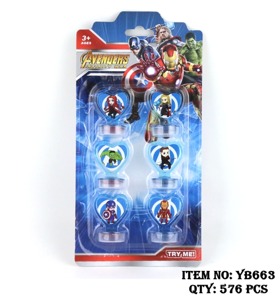 YB663  HỘP LỐC 24 VỈ CON DẤU AVENGER 6C ĐỦ MẪU