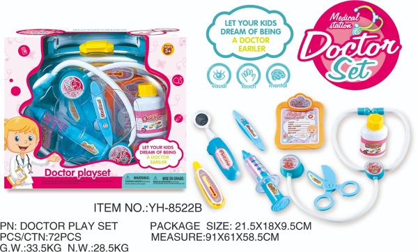 YH-8522B  HỘP VALI BÁC SĨ TAI NGHE, KIM TIÊM, KÉO, THUỐC