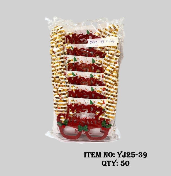 YJ25-39  TÚI 12C MẮT KIẾNG NOEL SỪNG TUẦN LỘC MERRY CHIRISTMAS KIM TUYẾN