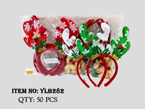 YLB282  TÚI 12C CÀI TÓC NOEL SỪNG TUẦN LỘC