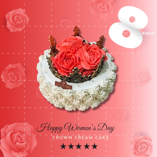 Bánh kem vương miện hoa hồng