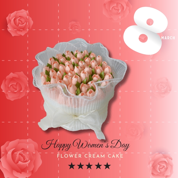 Bánh kem hoa tulip 3D