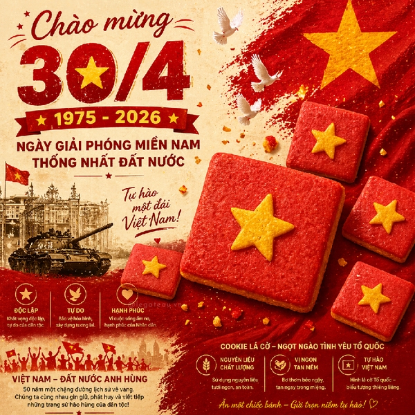 Cookie lá cờ Việt Nam