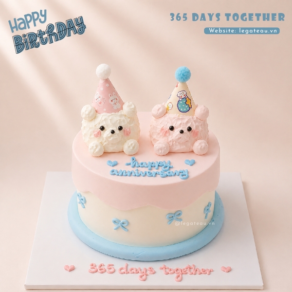 Bánh 365 Days Together – Đôi Bạn Gấu