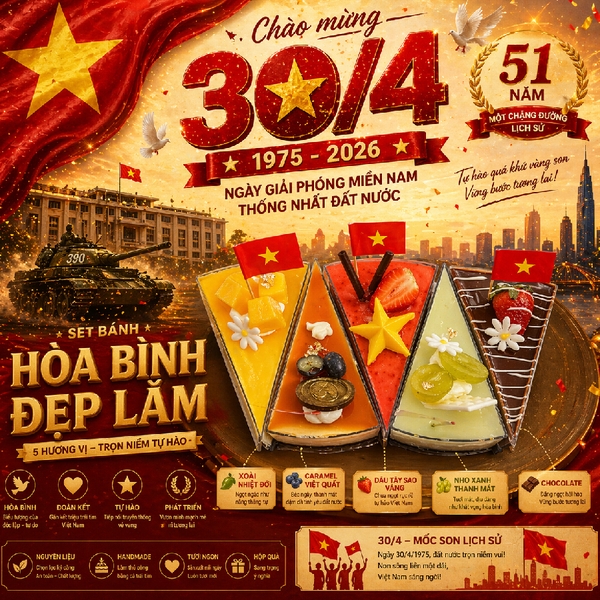 Set bánh hòa bình đẹp lắm