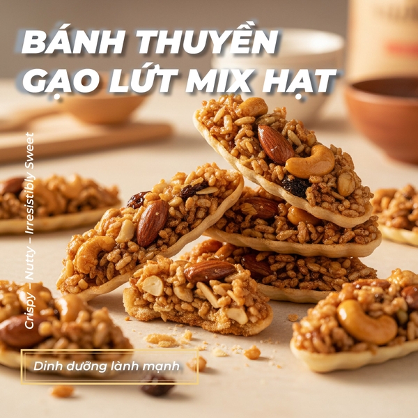 Bánh thuyền gạo lứt mix hạt