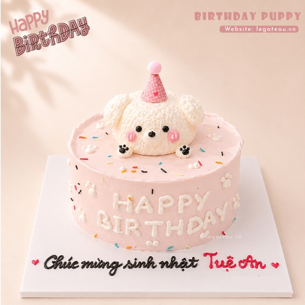 Bánh Birthday Puppy – Cún Bông