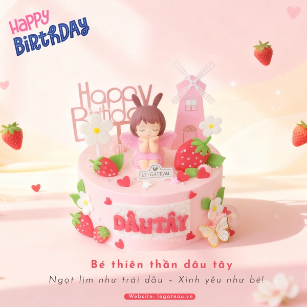 Bánh thiên thần dâu tây