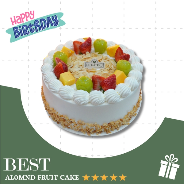 Bánh kem hoa quả hạnh nhân