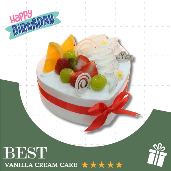 Bánh kem trái tim vanilla