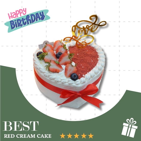 Bánh kem trái tim red