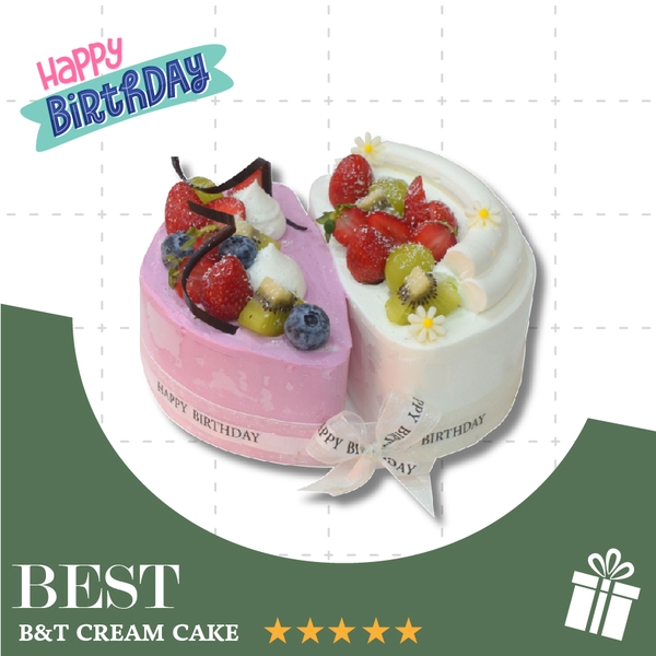 Bánh kem 2 vị dâu & Việt quất