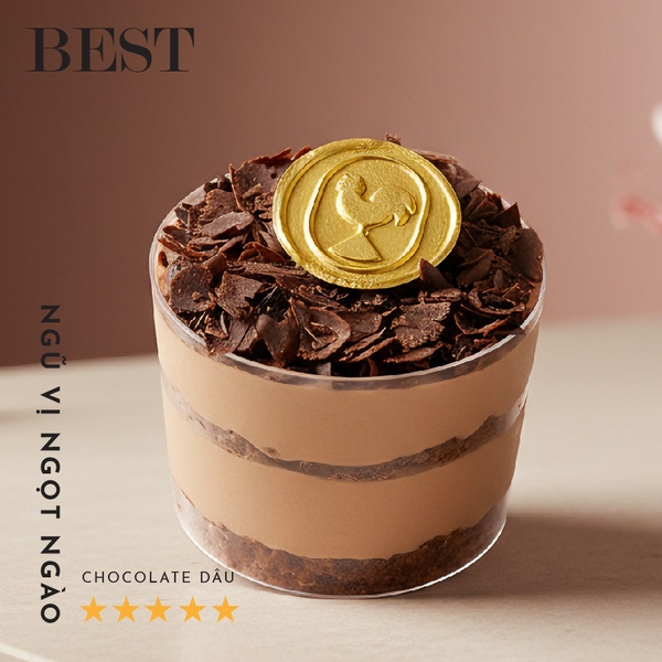 Banh chocolate dâu (cốc)