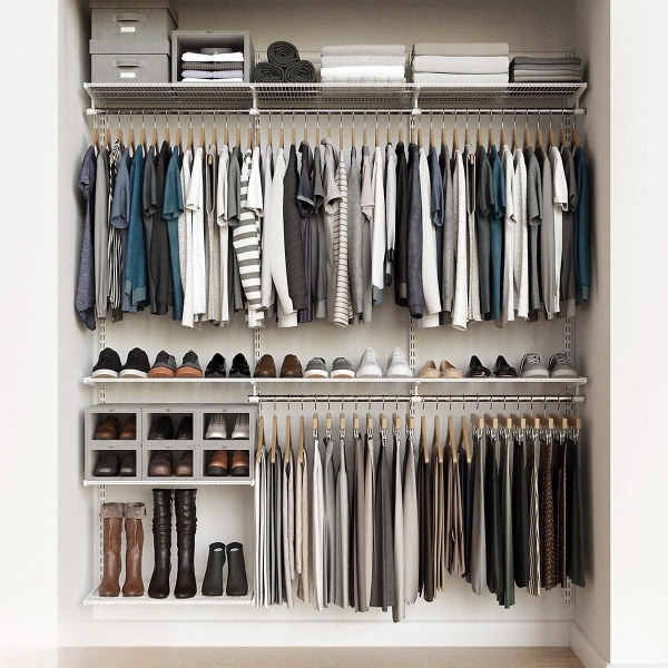 Tủ quần áo cho người sống tối giản – Đủ dùng, đủ đẹp, đủ gọn với kệ thanh ray lắp ráp Amd!