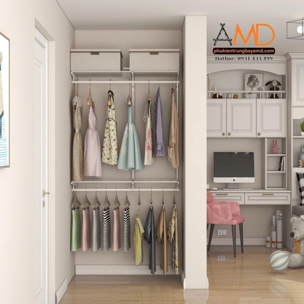 Bộ kệ quần áo thanh ray AMD – Bền bỉ, an toàn cho từng thành viên, từ em bé hiếu động đến ông bà cần sự chắc chắn