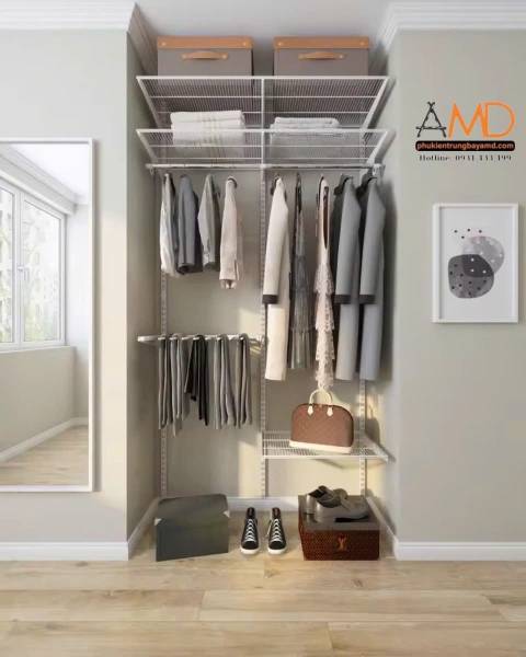 Kệ quần áo thanh ray Amd chính là khả năng biến hóa linh hoạt