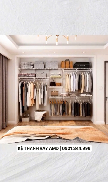 Bộ tủ kệ quần áo thanh ray AMD “giải pháp hòa bình” cho hai trường phái sống.