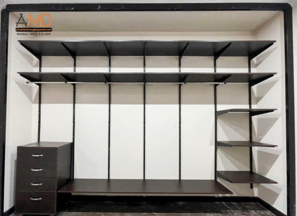 BỘ KỆ QUẦN ÁO AMD, GIẢI PHÁP CHO MẢNG TƯỜNG PHÒNG BẠN