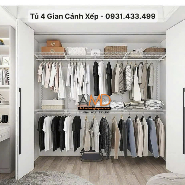Outfit chờ sẵn mỗi sáng, căn phòng tinh gọn mỗi ngày với bộ kệ quần áo AMD