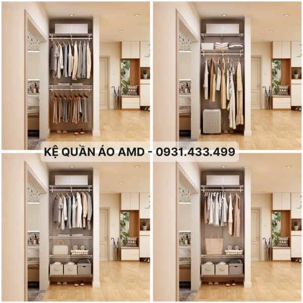 Bộ kệ quần áo AMD – Gọn gàng hơn, đẹp hơn, tuỳ chỉnh theo ý bạn