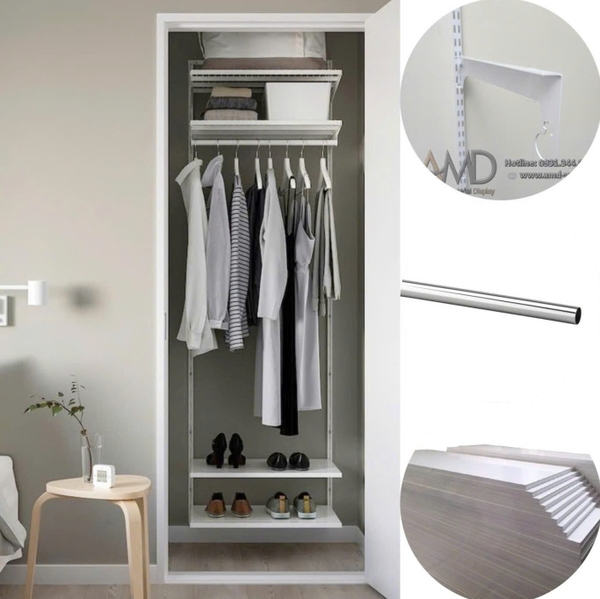 🌿 BỘ KỆ QUẦN ÁO AMD – GIẢI PHÁP CHO CĂN PHÒNG THÊM TINH GỌN