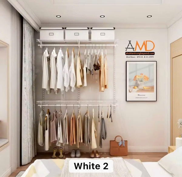 BỘ KỆ QUẦN ÁO AMD – GIẢI PHÁP CHO GÓC TƯỜNG PHÒNG BẠN