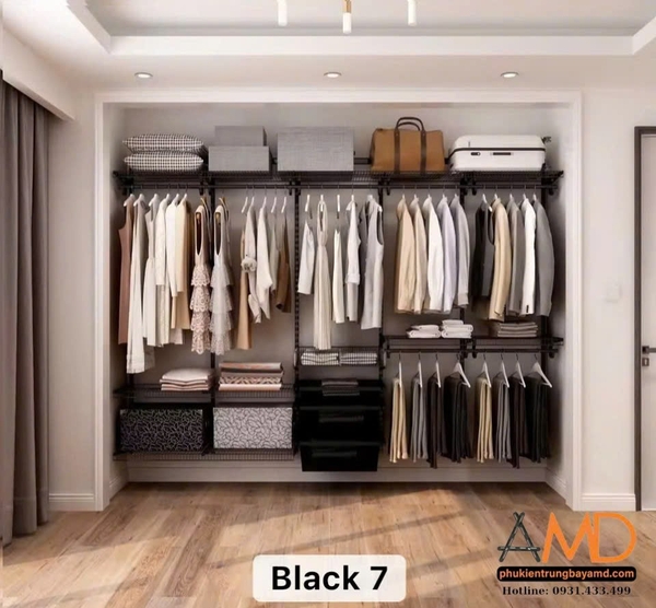 Bộ kệ quần áo AMD – bắt trực tiếp vào vách tường, không cần tấm ván lưng