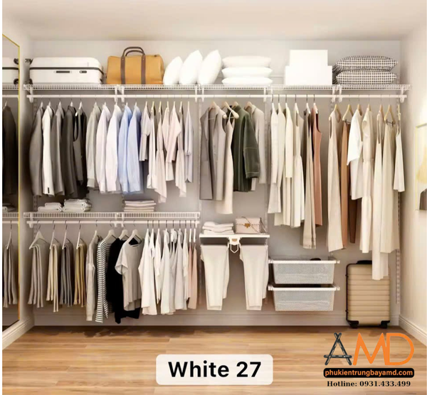 Bộ kệ quần áo AMD – biến góc tường thành không gian lưu trữ thông minh