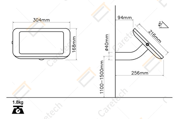 Giá đỡ TABLET IPAD PRO trên tường TE250-MTB