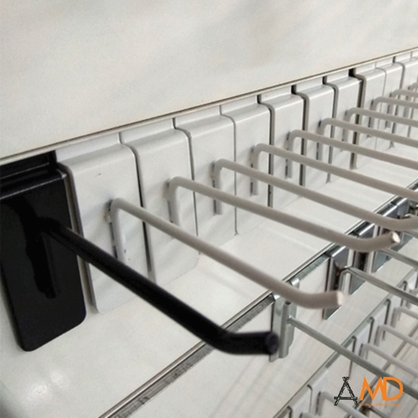 Móc đơn cài tấm gỗ slatwall MG101 - Màu trắng