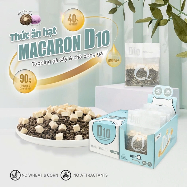 Thức ăn hạt cho mèo Macaron D10 PetQ