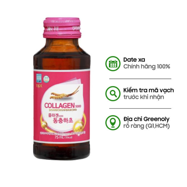 Biok Nước Uống Collagen 5000 Kết Hợp Đông Trùng Hạ Thảo 75ml