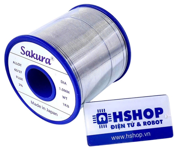 Thiếc hàn Sakura Sn63 Pb37 0.8mm 1KG (Solder Wire)